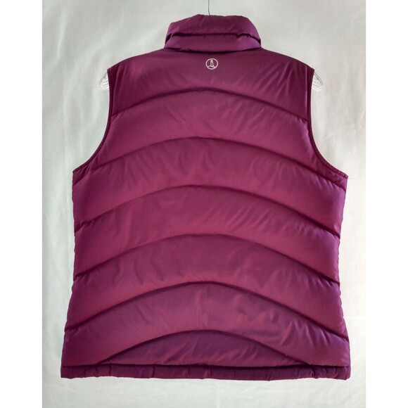 Lands End Down Puffer Vest Women’s M Burgundy  80% Down 20% Feathers Zip Up - Picture 2 of 10